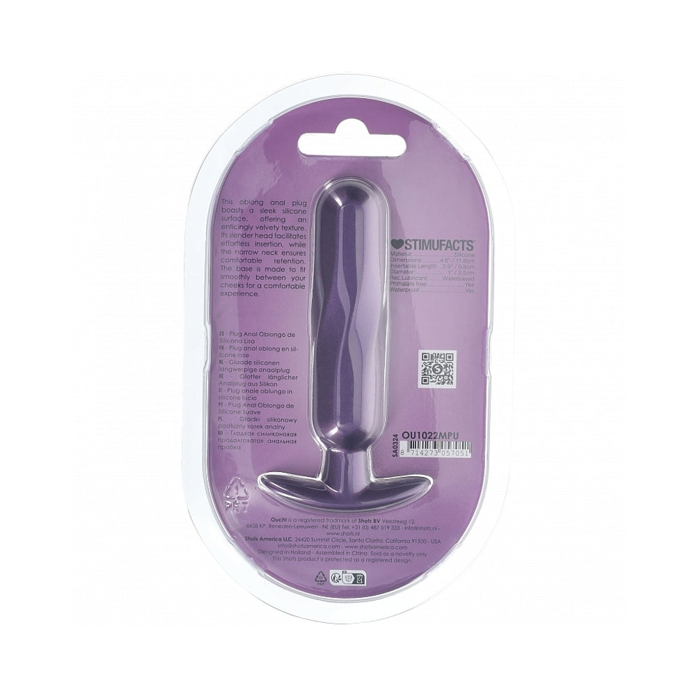 Shots Ouch! Smooth Silicone Oblong Anal Plug 4.6 in. 7