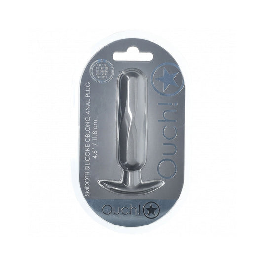 Shots Ouch! Smooth Silicone Oblong Anal Plug 4.6 in. 