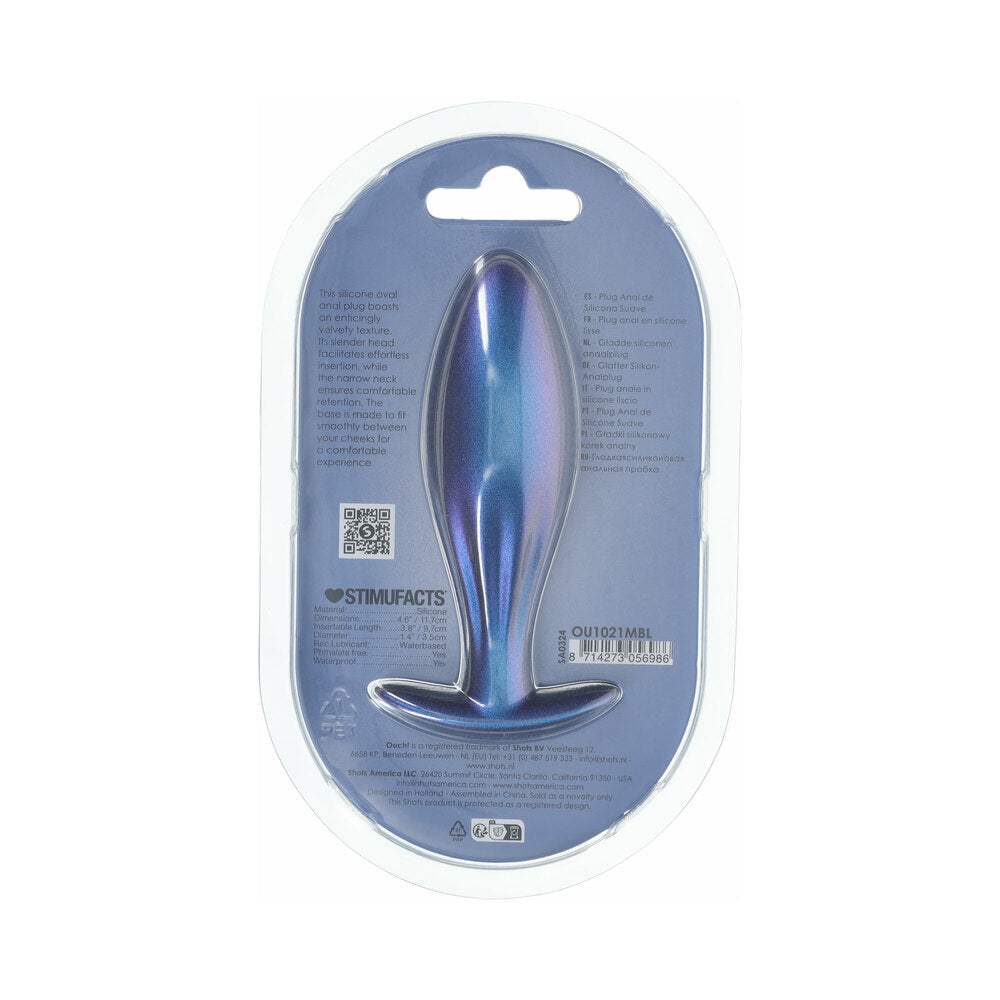 Shots Ouch! Smooth Silicone Oval Anal Plug 4.6 in. 3