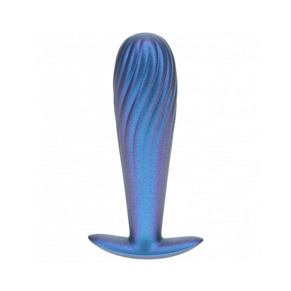 Shots Ouch! Smooth Silicone Ribbed Anal Plug 4.6 in. 4