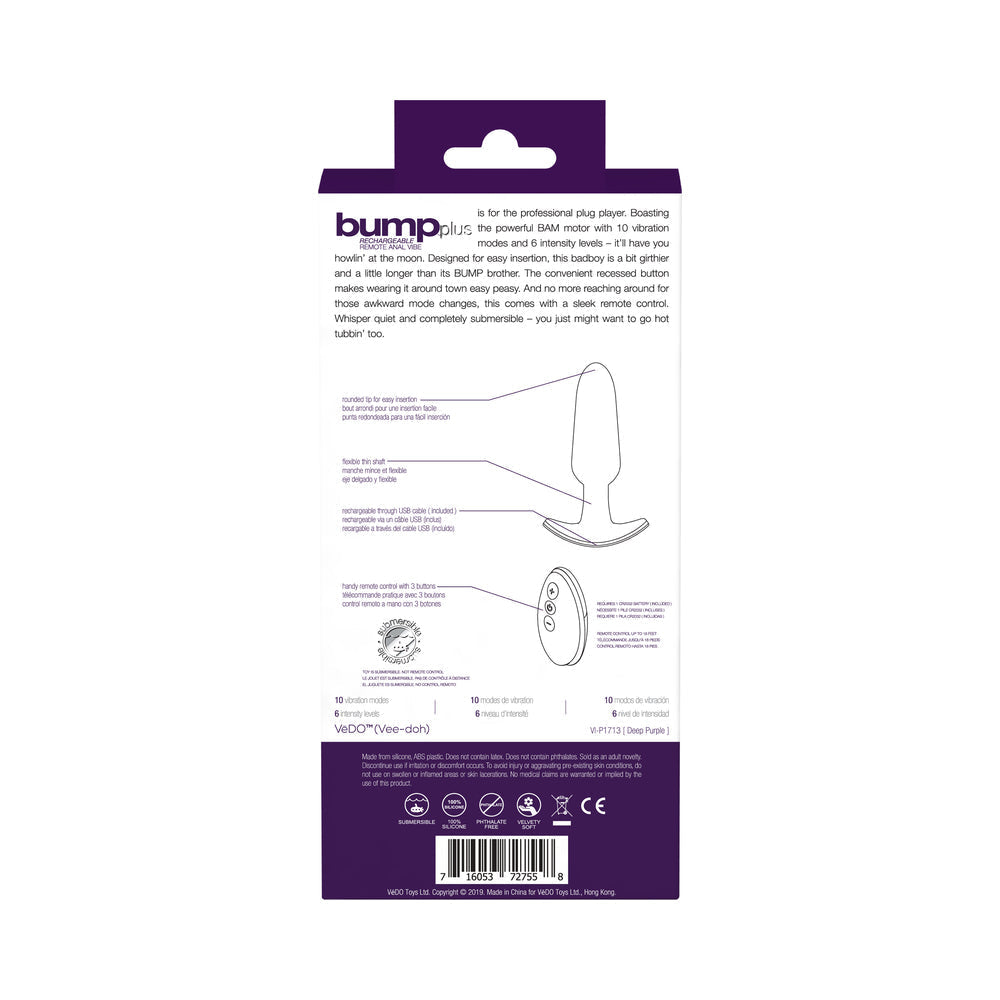 VeDO Bump Plus Rechargeable Remote Control Anal Vibe15