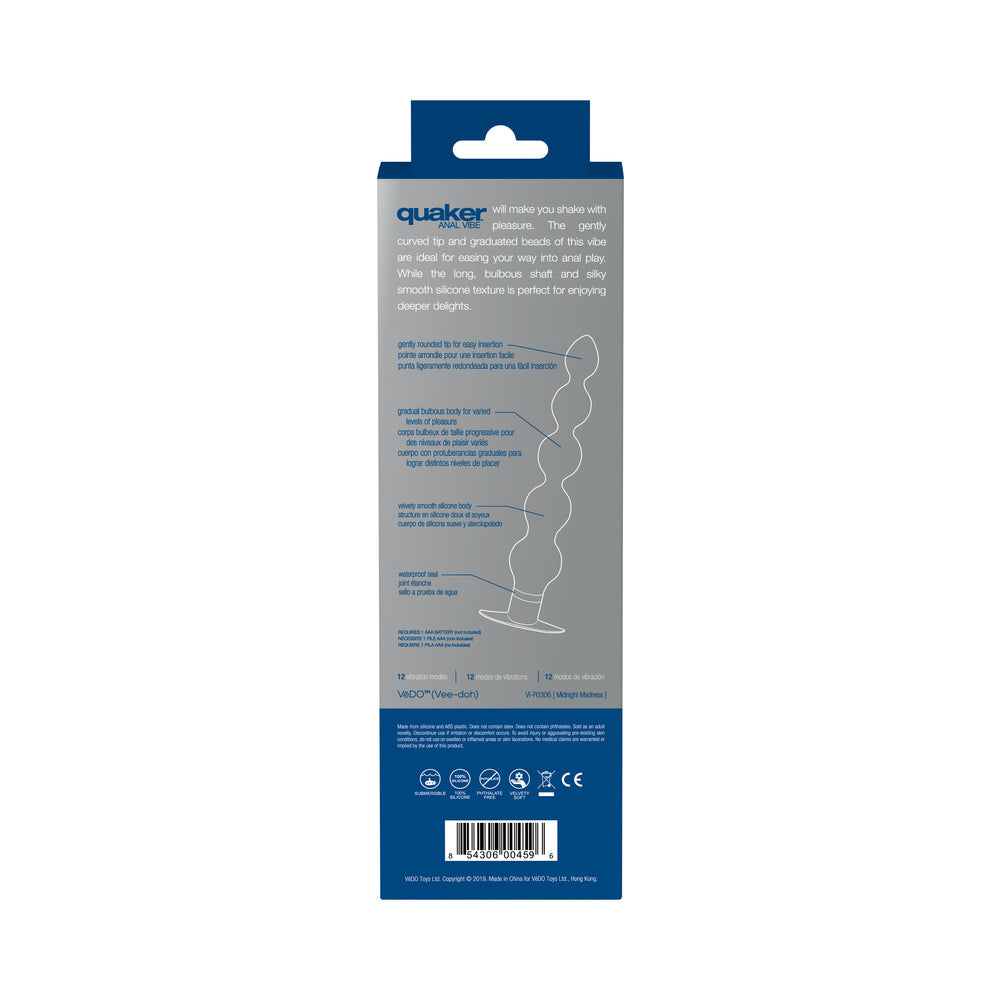 VeDO Quaker Anal Vibe - Midnight Madness - Men's 8