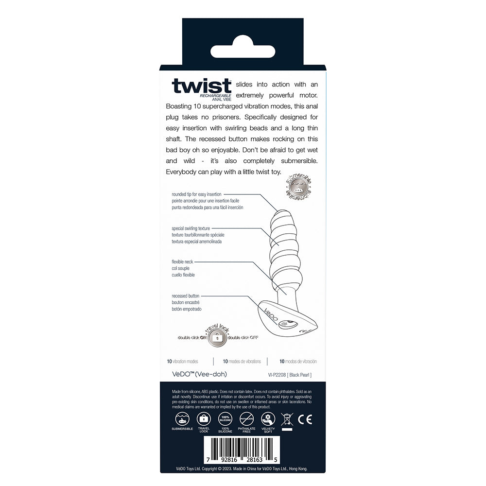 VeDO Twist Rechargeable Silicone Vibrating Anal Plug 5