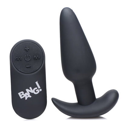 XR Brands BANG! 21X Vibrating Silicone Butt Plug with Remote Control Black1