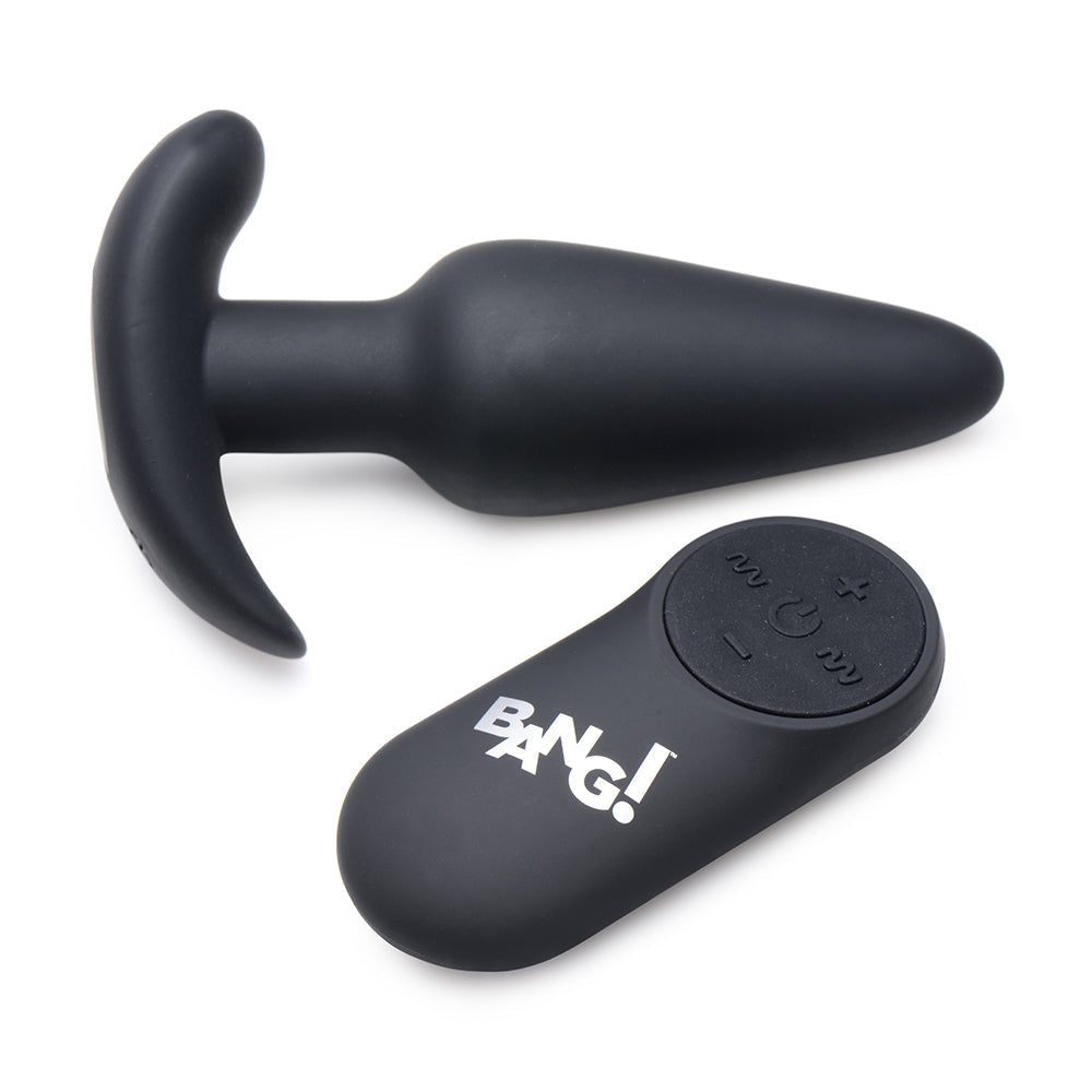 XR Brands BANG! 21X Vibrating Silicone Butt Plug with Remote Control Black2