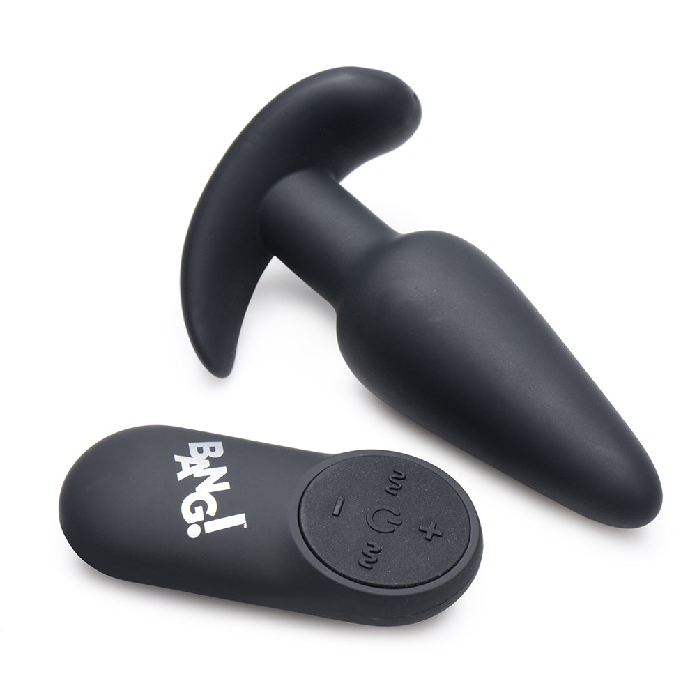 XR Brands BANG! 21X Vibrating Silicone Butt Plug with Remote Control Black3