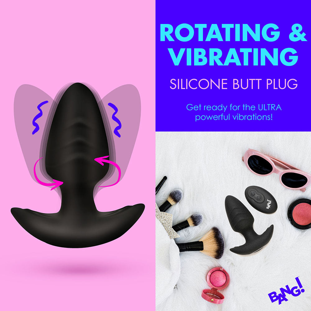 XR Brands BANG! Rotating & Vibrating Silicone Butt Plug with Remote11