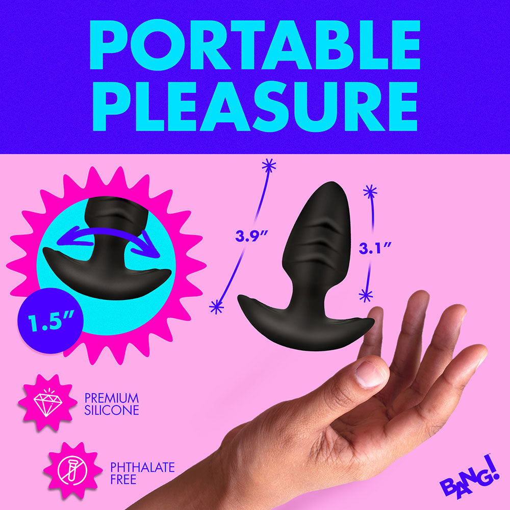 XR Brands BANG! Rotating & Vibrating Silicone Butt Plug with Remote13