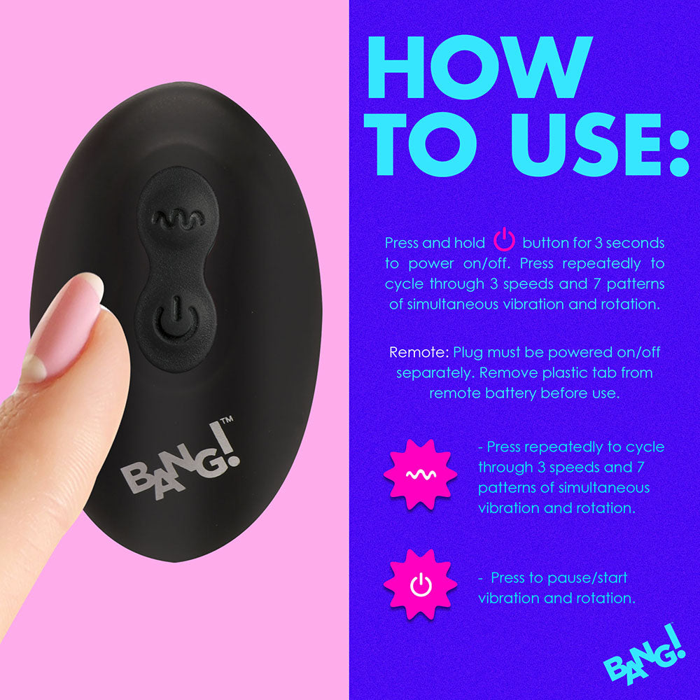 XR Brands BANG! Rotating & Vibrating Silicone Butt Plug with Remote17