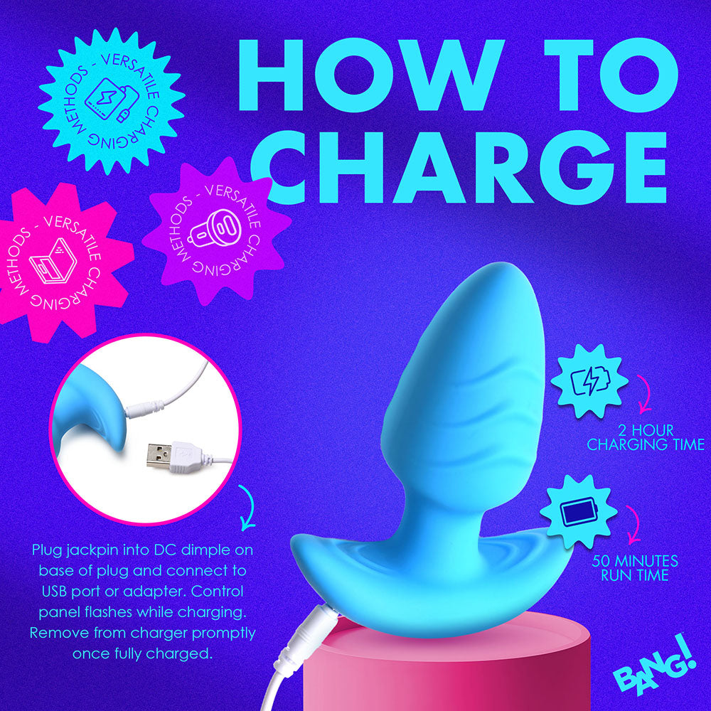XR Brands BANG! Rotating & Vibrating Silicone Butt Plug with Remote30