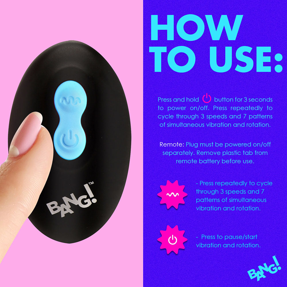 XR Brands BANG! Rotating & Vibrating Silicone Butt Plug with Remote31