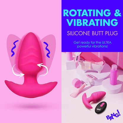 XR Brands BANG! Rotating & Vibrating Silicone Butt Plug with Remote39