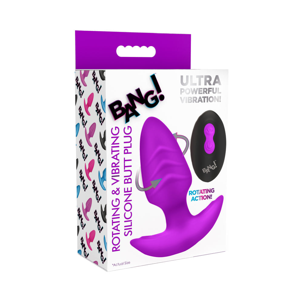 XR Brands BANG! Rotating & Vibrating Silicone Butt Plug with Remote3