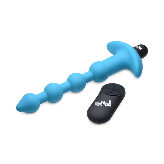 XR Brands BANG! Vibrating Silicone Anal Beads & Remote Control Blue1