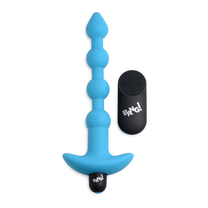 XR Brands BANG! Vibrating Silicone Anal Beads & Remote Control Blue2
