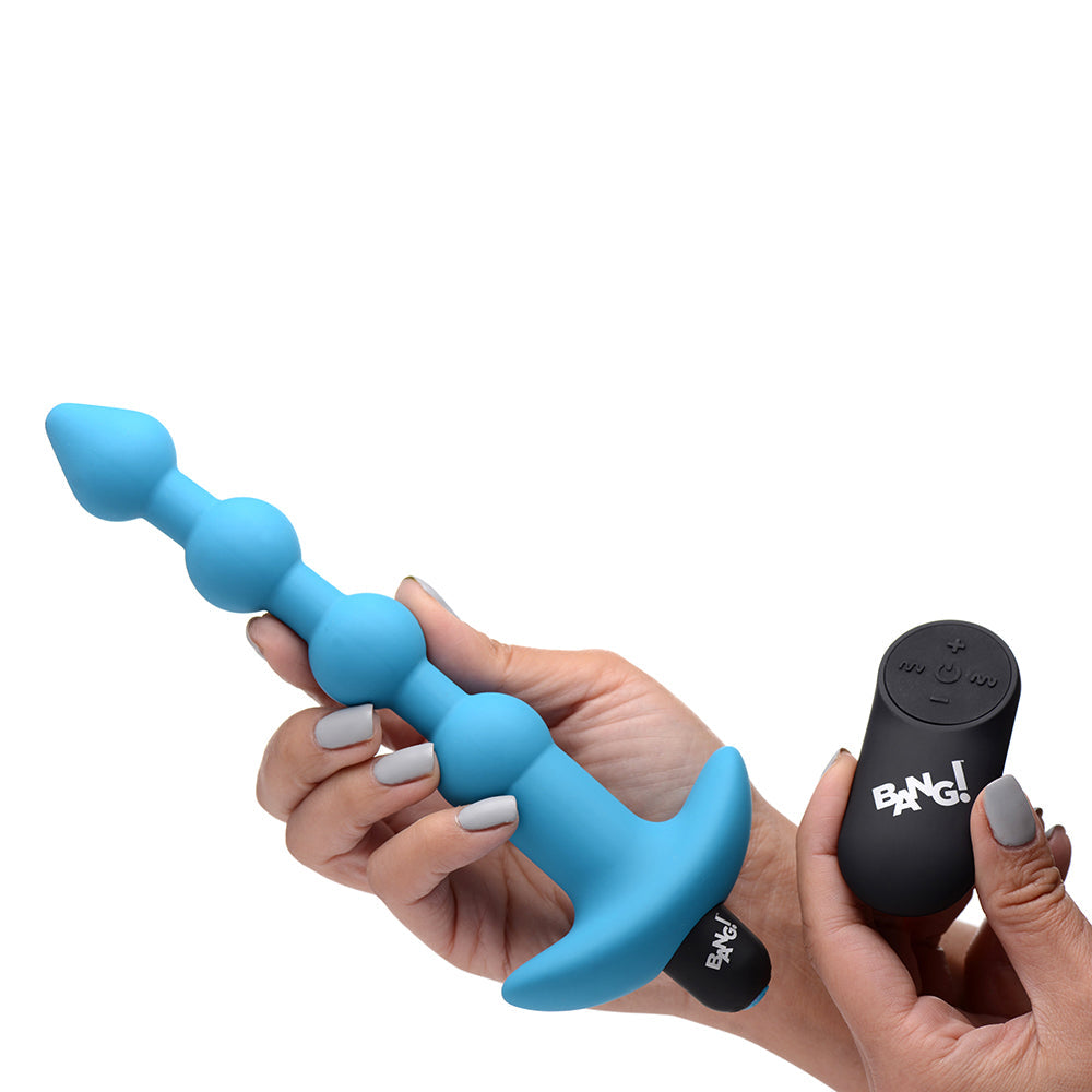 XR Brands BANG! Vibrating Silicone Anal Beads & Remote Control Blue8
