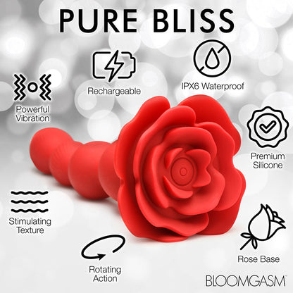 XR Brands Bloomgasm Rose Twirl 10X Vibrating & Rotating Silicone Anal Beads14