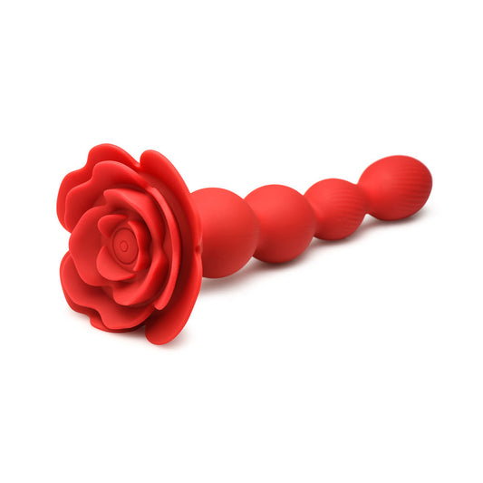 XR Brands Bloomgasm Rose Twirl 10X Vibrating & Rotating Silicone Anal Beads1