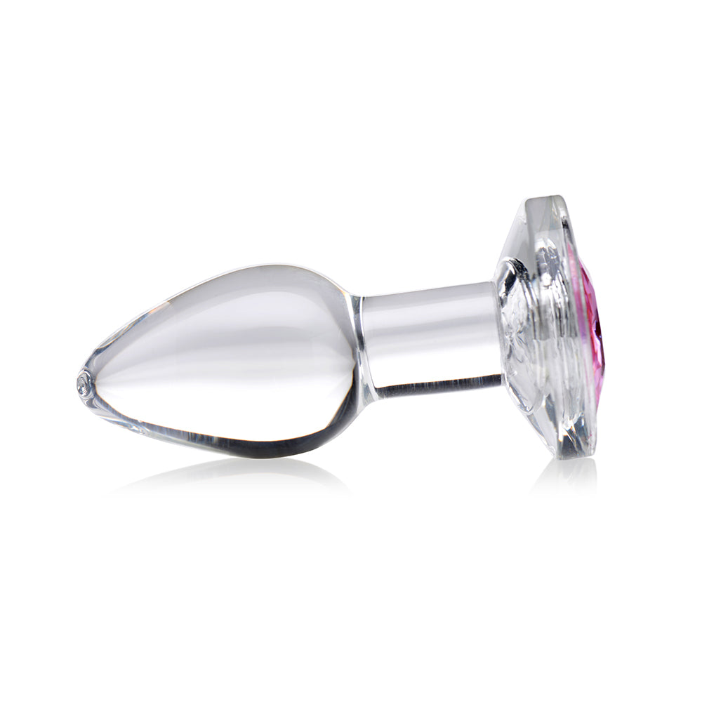 XR Brands Booty Sparks Pink Gem Glass Anal Plug S2