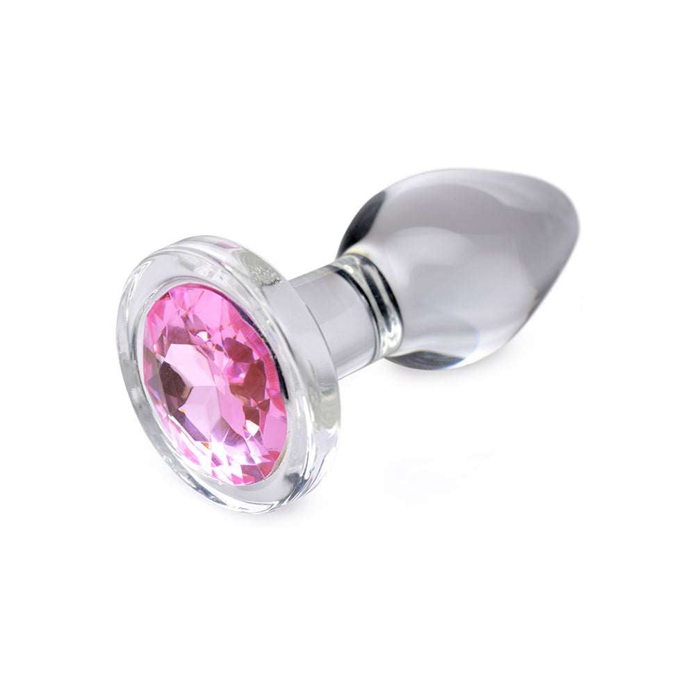 XR Brands Booty Sparks Pink Gem Glass Anal Plug S7