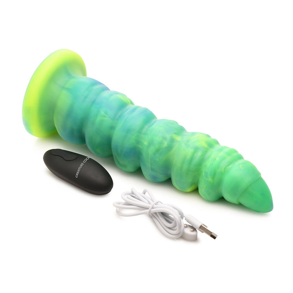 XR Brands Creature Cocks Squirmer Thrusting & Vibrating Silicone Dildo10