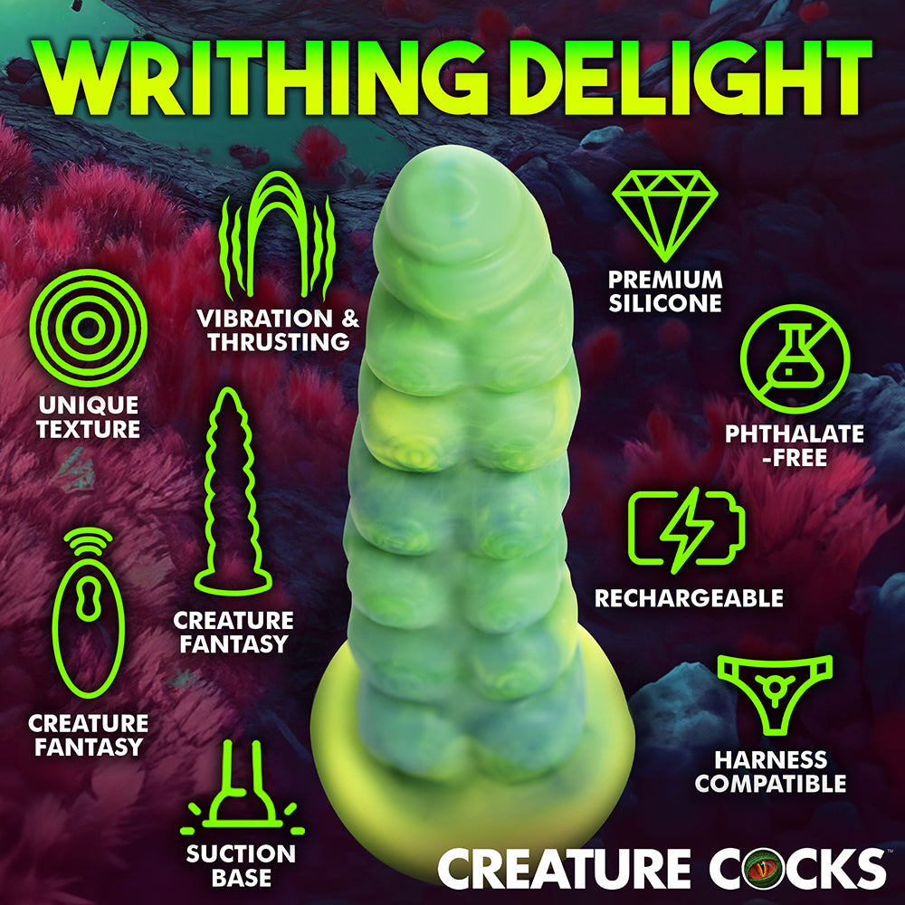 XR Brands Creature Cocks Squirmer Thrusting & Vibrating Silicone Dildo16
