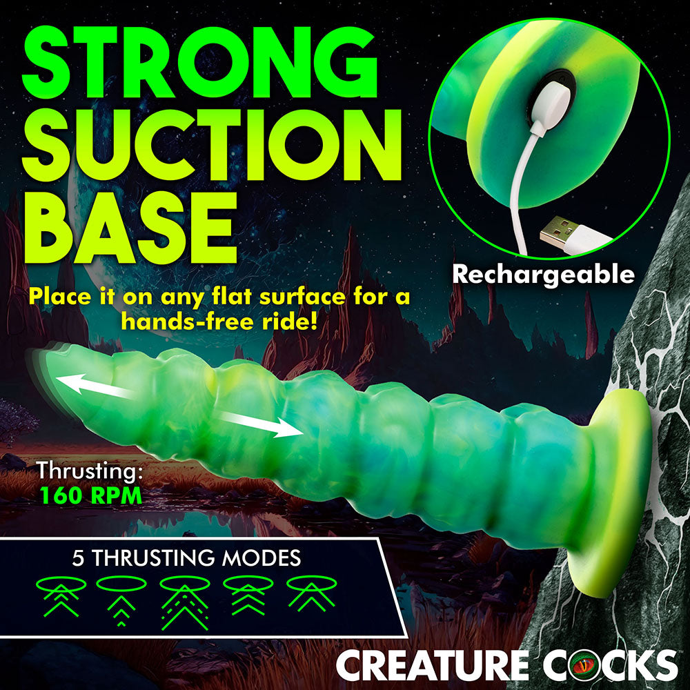 XR Brands Creature Cocks Squirmer Thrusting & Vibrating Silicone Dildo18