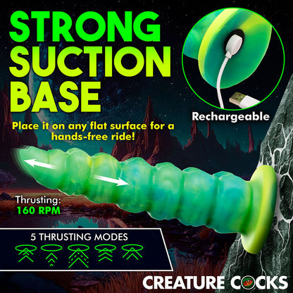XR Brands Creature Cocks Squirmer Thrusting & Vibrating Silicone Dildo18