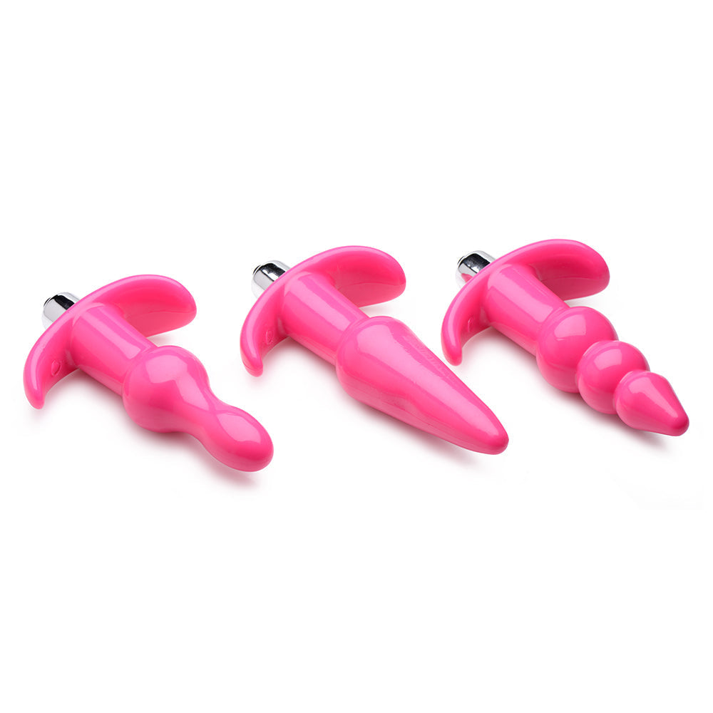 XR Brands Frisky Thrill Trio Pink Anal Plug Set3