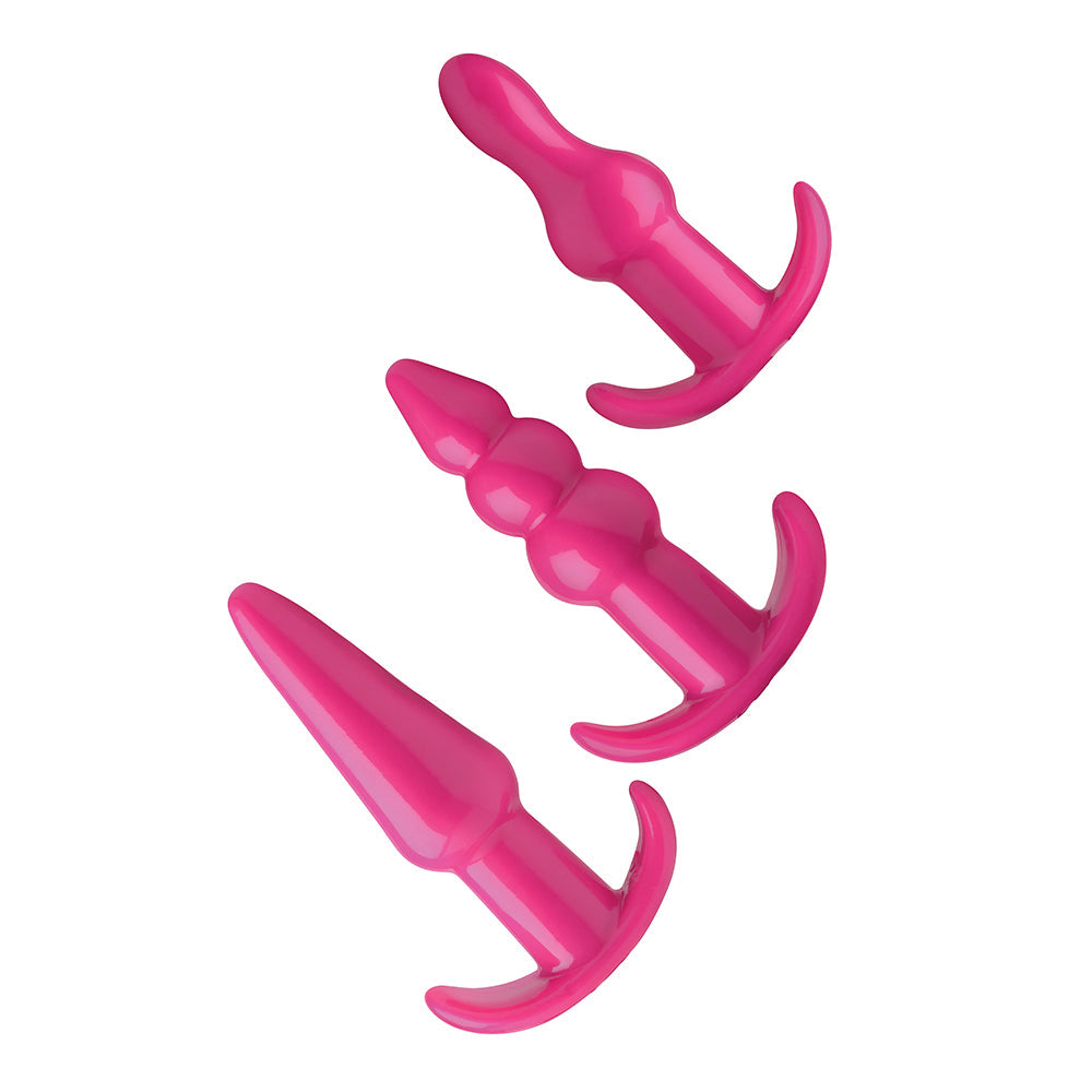 XR Brands Frisky Thrill Trio Pink Anal Plug Set6