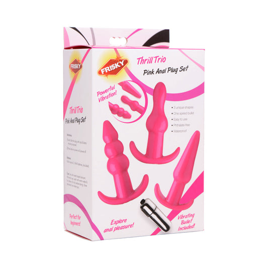 XR Brands Frisky Thrill Trio Pink Anal Plug Set 