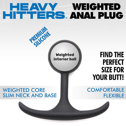 XR Brands Heavy Hitters Comfort Plugs Premium Silicone 3.3 in. Weighted Round Plug6