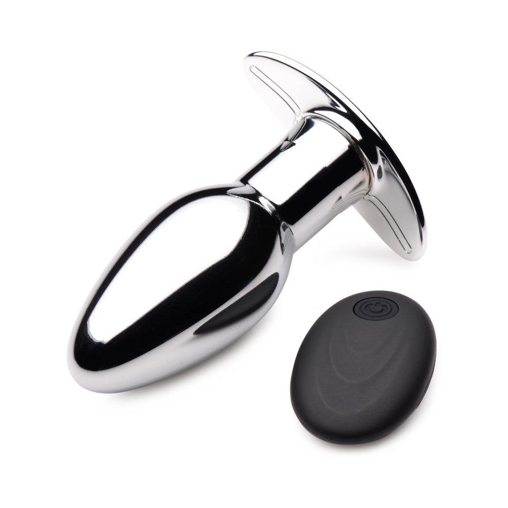 XR Brands Master Series Chrome Blast 7X Rechargeable Butt Plug with Remote S 1