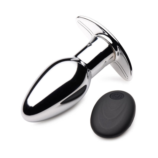 XR Brands Master Series Chrome Blast 7X Rechargeable Butt Plug with Remote S 1