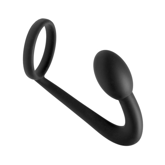 XR Brands Master Series Explorer Silicone Cock Ring and Prostate Plug Black 1