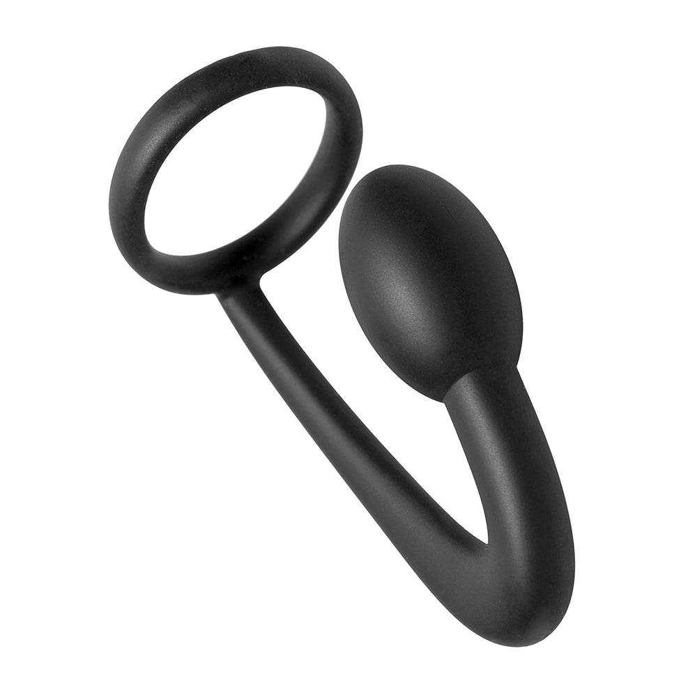 XR Brands Master Series Explorer Silicone Cock Ring and Prostate Plug Black 2