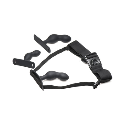 XR Brands Master Series P-Spot Plugger Trainer 3-Piece Silicone Set with Harness 2