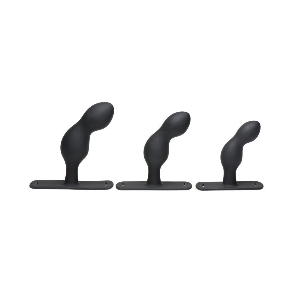 XR Brands Master Series P-Spot Plugger Trainer 3-Piece Silicone Set with Harness 3