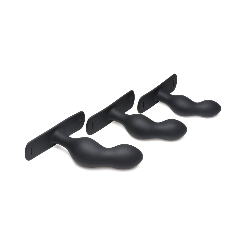 XR Brands Master Series P-Spot Plugger Trainer 3-Piece Silicone Set with Harness 4
