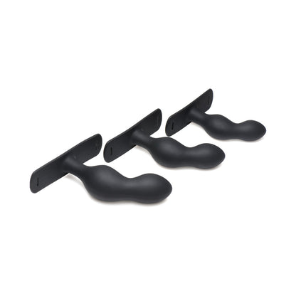 XR Brands Master Series P-Spot Plugger Trainer 3-Piece Silicone Set with Harness 4