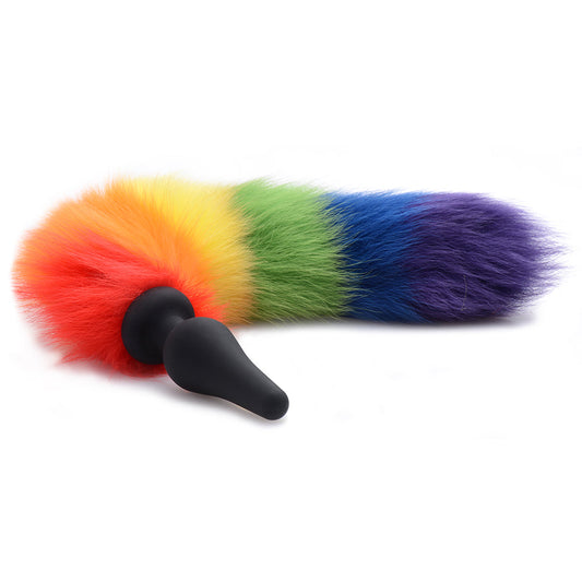 XR Brands Tailz Rainbow Tail Silicone Butt Plug 1