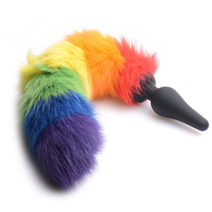 XR Brands Tailz Rainbow Tail Silicone Butt Plug 2