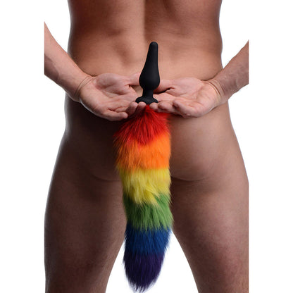 XR Brands Tailz Rainbow Tail Silicone Butt Plug 3