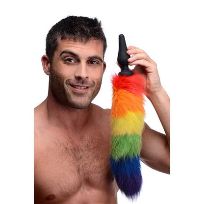 XR Brands Tailz Rainbow Tail Silicone Butt Plug 4