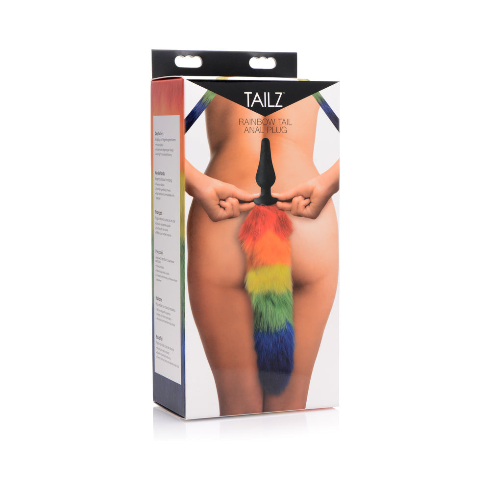 XR Brands Tailz Rainbow Tail Silicone Butt Plug 