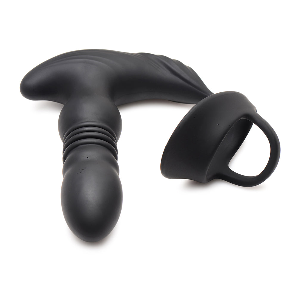 XR Brands Thunderplugs 10X Thrusting Silicone Vibrator with Cock & Ball Strap & Remote 3
