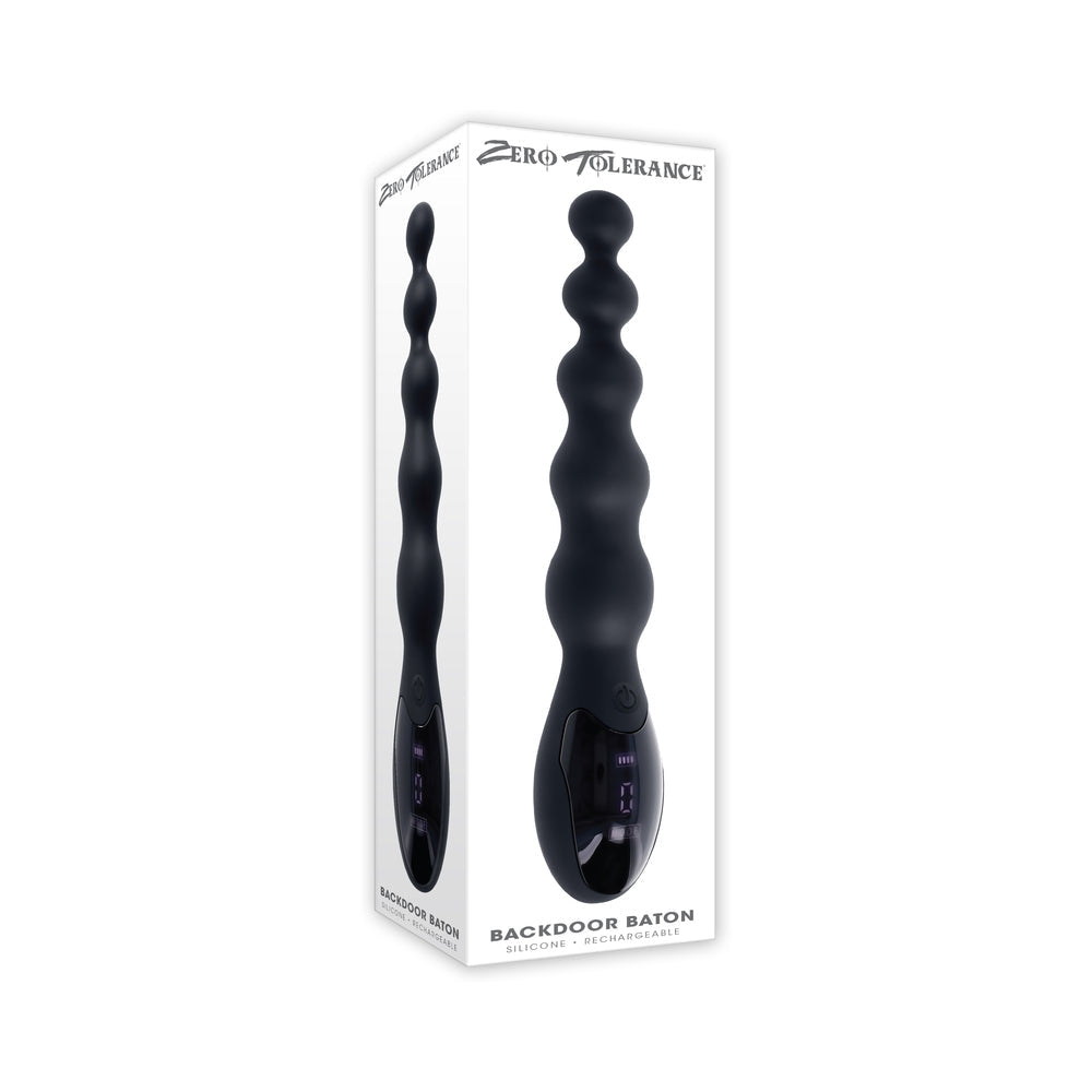 Zero Tolerance Backdoor Baton Rechargeable Anal Vibrator Silicone Black 
