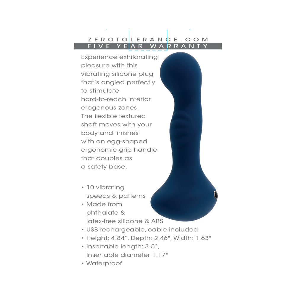 Zero Tolerance Blue Oasis Rechargeable Vibrating Prostate Vibrator Silicone Blue 7