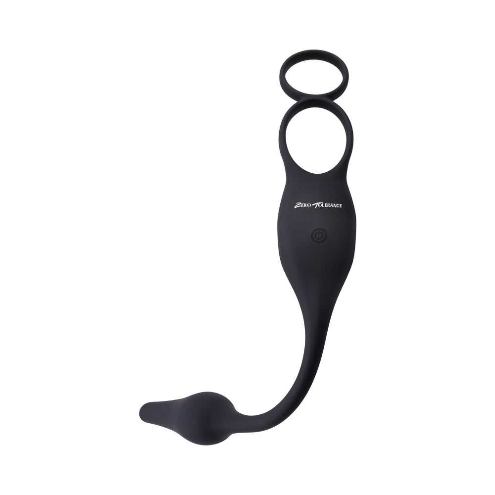 Zero Tolerance Plug & Tug Rechargeable Vibrating C-Ring Combo Silicone Black 5