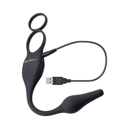 Zero Tolerance Plug & Tug Rechargeable Vibrating C-Ring Combo Silicone Black 7
